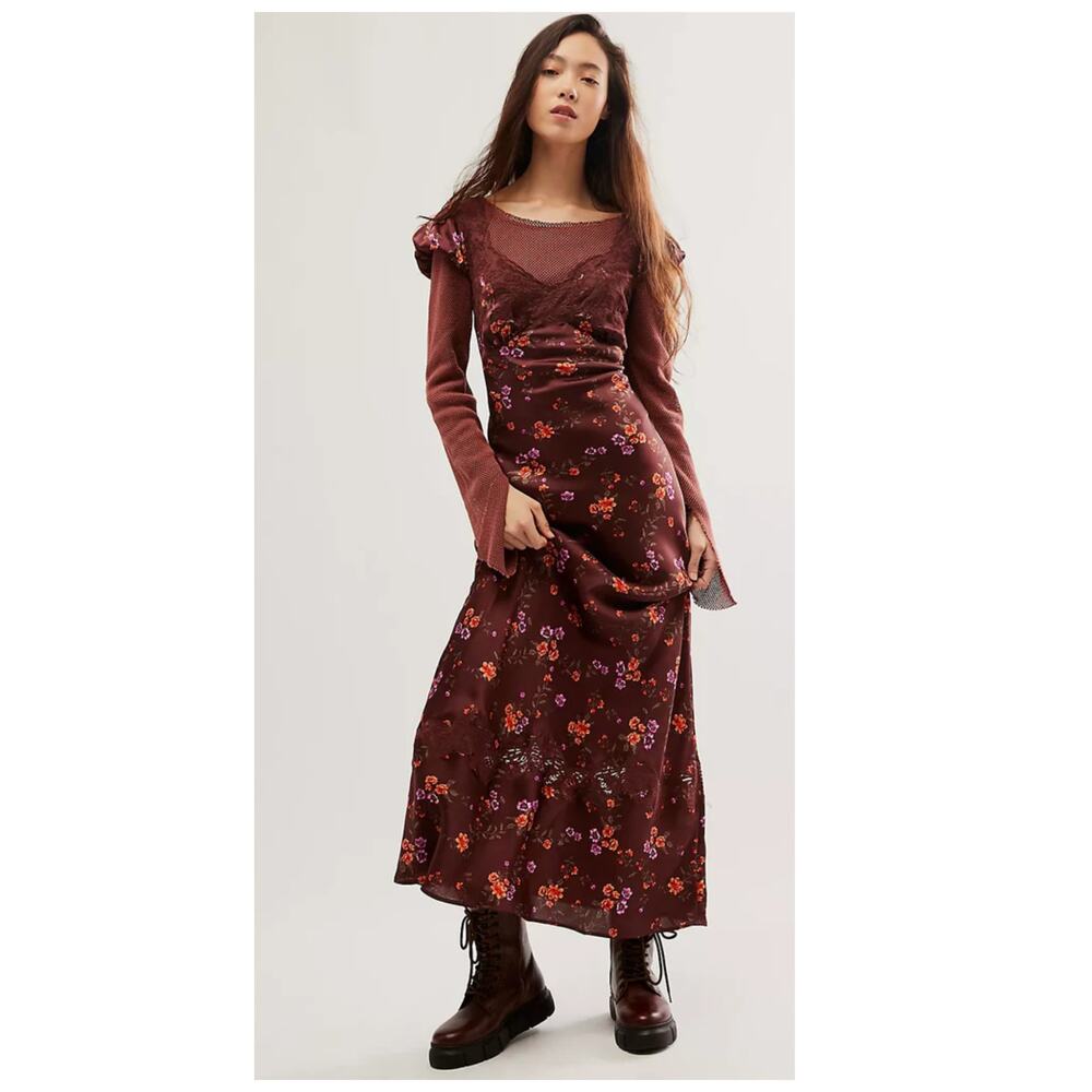 NEW Free People Butterfly Babe Cutout Maxi Dress Size Small - Picture 2 of 14
